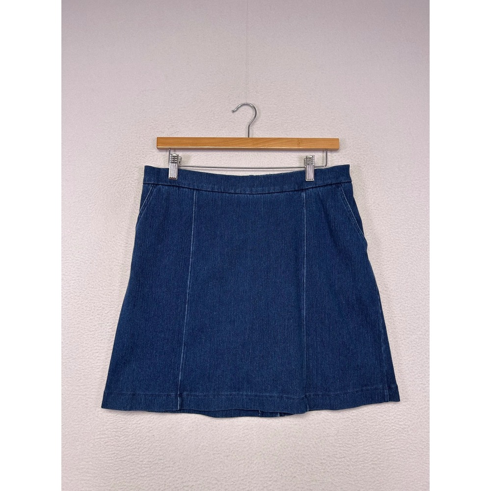 Isaac Mizrahi Live! Denim A-Line Skort Womens Small Blue Mini Casual Skirt